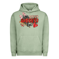 Pigment Oil Green little sister biggest fan baseball Urban Hoodie - Zillion Design Studio