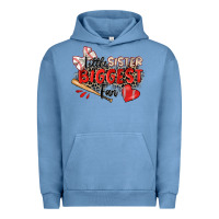 Pigment Pebble Blue little sister biggest fan baseball Urban Hoodie - Zillion Design Studio