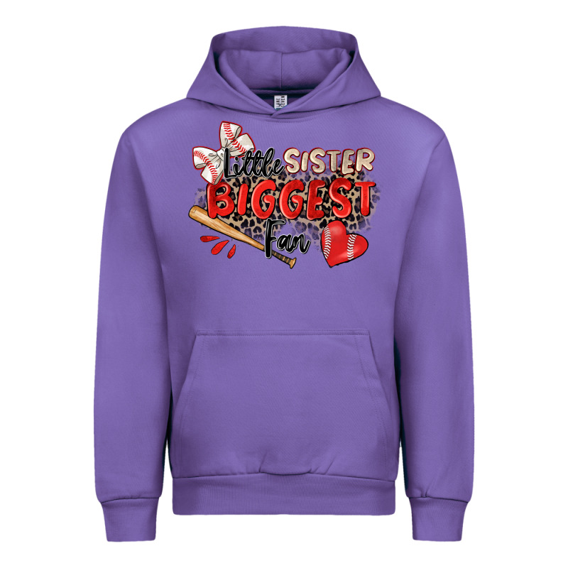 Little Sister Biggest Fan Baseball Urban Hoodie by Zillion Design Studio | Teevron