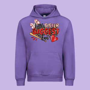 Little Sister Biggest Fan Baseball Urban Hoodie Designed By Zillion Design Studio