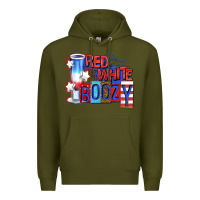 Army Green red white boozy billie wilder Premium Hoodie - texasbilliewilder