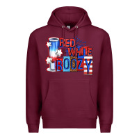 Burgundy red white boozy billie wilder Premium Hoodie - texasbilliewilder
