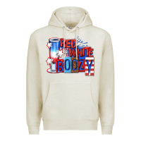 Oatmeal Heather red white boozy billie wilder Premium Hoodie - texasbilliewilder