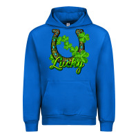 Cobalt Lucky shamrock horseshoe Urban Hoodie - RanaPortraitStore