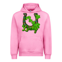 Fuchsia Pink Lucky shamrock horseshoe Urban Hoodie - RanaPortraitStore