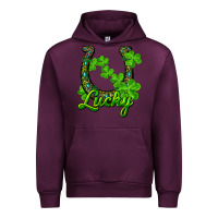 Mauve Wine Lucky shamrock horseshoe Urban Hoodie - RanaPortraitStore