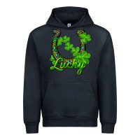 Navy Lucky shamrock horseshoe Urban Hoodie - RanaPortraitStore