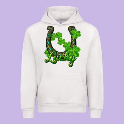 Urban Hoodie Lucky shamrock horseshoe