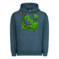 Pigment Midnight Navy Lucky shamrock horseshoe Urban Hoodie - RanaPortraitStore