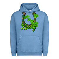 Pigment Pebble Blue Lucky shamrock horseshoe Urban Hoodie - RanaPortraitStore