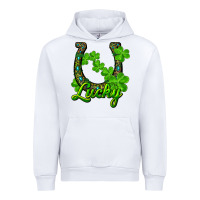 White Lucky shamrock horseshoe Urban Hoodie - RanaPortraitStore