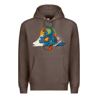 Coffee blue dragon ocean waves and sun Premium Hoodie - RanaPortraitStore