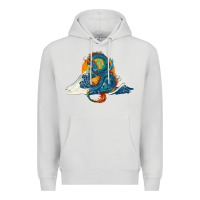 Dove Grey blue dragon ocean waves and sun Premium Hoodie - RanaPortraitStore