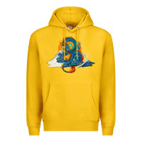 Lemon blue dragon ocean waves and sun Premium Hoodie - RanaPortraitStore