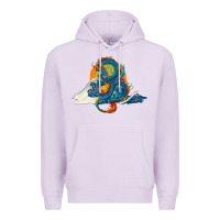 Lilac blue dragon ocean waves and sun Premium Hoodie - RanaPortraitStore