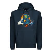 Navy blue dragon ocean waves and sun Premium Hoodie - RanaPortraitStore