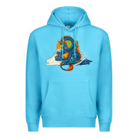 Ocean Blue blue dragon ocean waves and sun Premium Hoodie - RanaPortraitStore