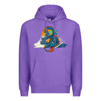 Purple blue dragon ocean waves and sun Premium Hoodie - RanaPortraitStore