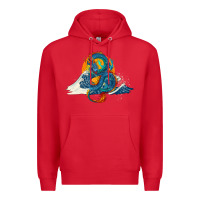Red blue dragon ocean waves and sun Premium Hoodie - RanaPortraitStore