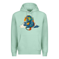 Seafoam blue dragon ocean waves and sun Premium Hoodie - RanaPortraitStore