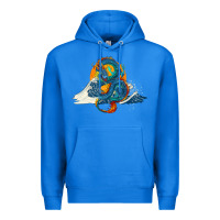 True Royal blue dragon ocean waves and sun Premium Hoodie - RanaPortraitStore
