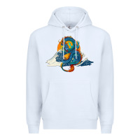 White blue dragon ocean waves and sun Premium Hoodie - RanaPortraitStore
