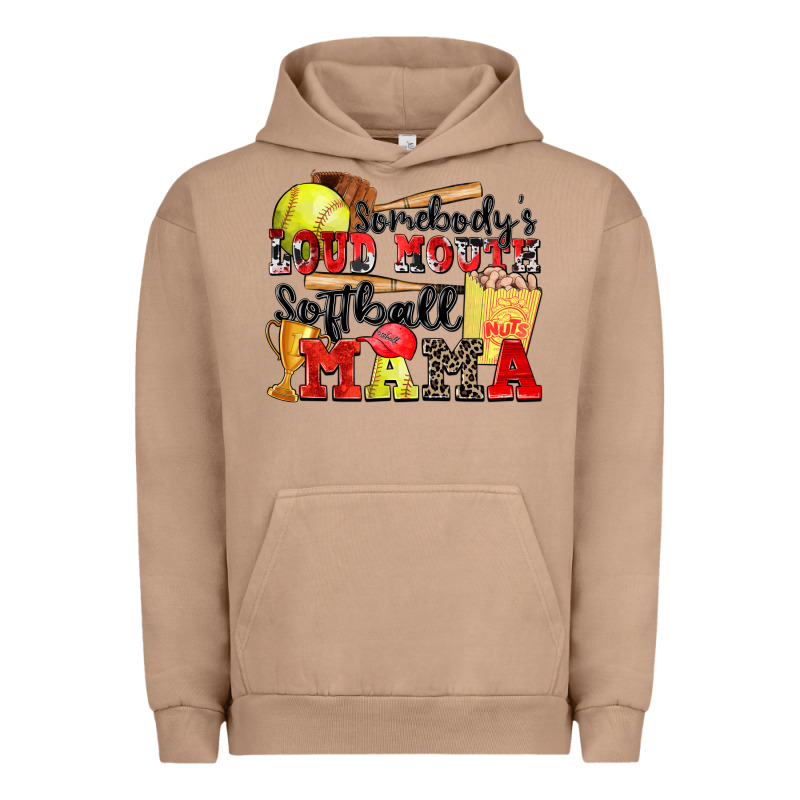 Somebody's Loud Mouth Softball Mama Urban Hoodie by Zillion Design Studio | Teevron