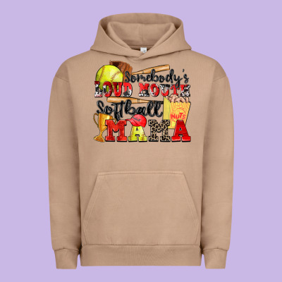 Urban Hoodie somebody's loud mouth softball mama