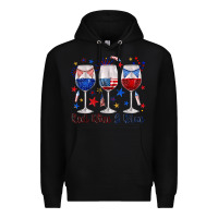Black red wine and blue wine glasses Premium Hoodie - texasbilliewilder