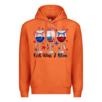 Carrot red wine and blue wine glasses Premium Hoodie - texasbilliewilder