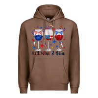Chestnut red wine and blue wine glasses Premium Hoodie - texasbilliewilder