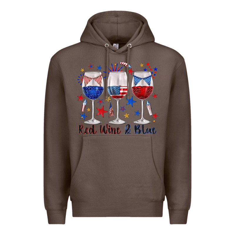 Red Wine And Blue Wine Glasses Premium Hoodie by texasbilliewilder | Teevron