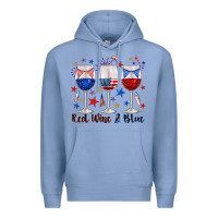 Colony Blue red wine and blue wine glasses Premium Hoodie - texasbilliewilder