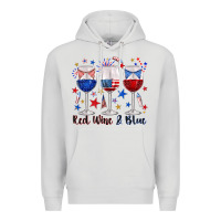 Dove Grey red wine and blue wine glasses Premium Hoodie - texasbilliewilder