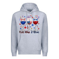 Heather Grey red wine and blue wine glasses Premium Hoodie - texasbilliewilder