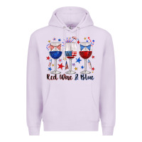 Lilac red wine and blue wine glasses Premium Hoodie - texasbilliewilder