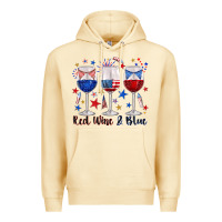 Pina Colada red wine and blue wine glasses Premium Hoodie - texasbilliewilder