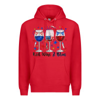 Red red wine and blue wine glasses Premium Hoodie - texasbilliewilder