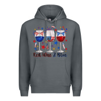 Rock red wine and blue wine glasses Premium Hoodie - texasbilliewilder