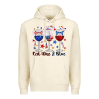 Sandshell red wine and blue wine glasses Premium Hoodie - texasbilliewilder