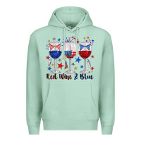 Seafoam red wine and blue wine glasses Premium Hoodie - texasbilliewilder