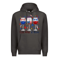 Smoke red wine and blue wine glasses Premium Hoodie - texasbilliewilder