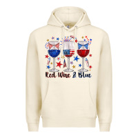 Tofu red wine and blue wine glasses Premium Hoodie - texasbilliewilder