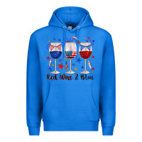 True Royal red wine and blue wine glasses Premium Hoodie - texasbilliewilder