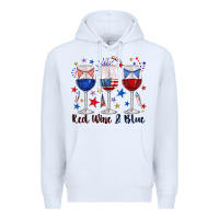White red wine and blue wine glasses Premium Hoodie - texasbilliewilder