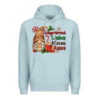 Blue Mist gingerbread wishes and cocoa kisses Premium Hoodie - Zillion Design Studio