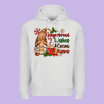 Gingerbread Wishes And Cocoa Kisses Premium Hoodie Designed By Zillion Design Studio