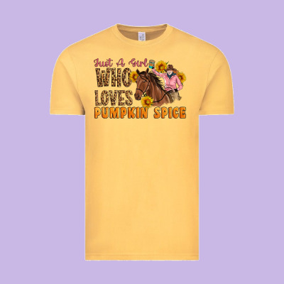 Just A Girl Who Loves Pumpkin Spice Cowgirl Vintage Tee Designed By Artiststas
