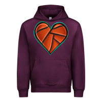 Mauve Wine basketball heart Urban Hoodie - texasbilliewilder
