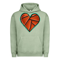 Pigment Oil Green basketball heart Urban Hoodie - texasbilliewilder